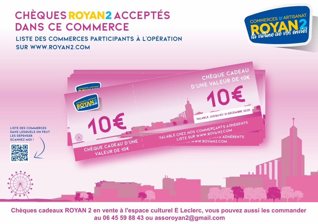 Chequier cadeau Royan 2